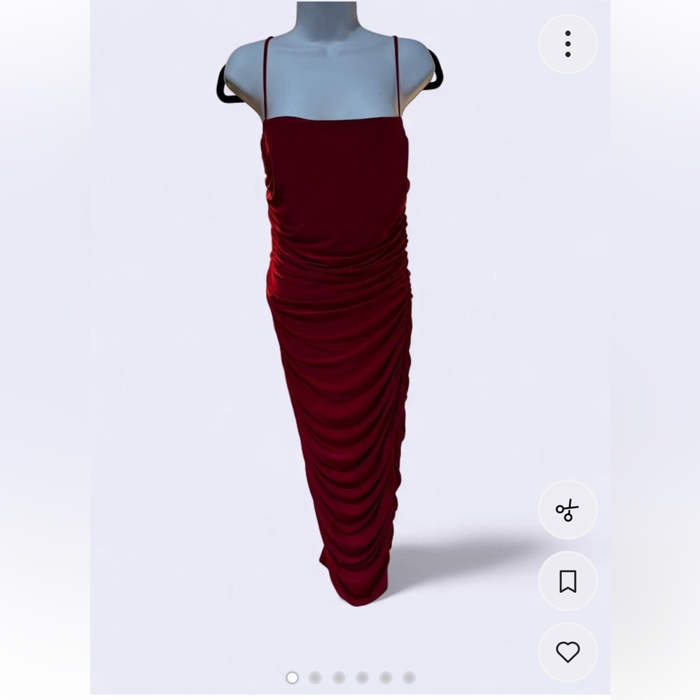 Elegant Red Draped Gown